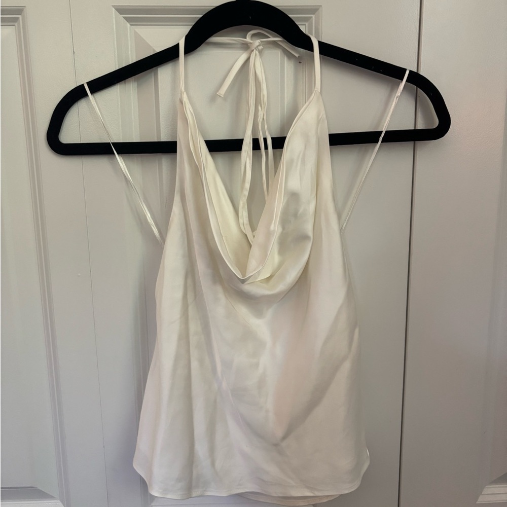 Zara Cream Satin Cowl Neck Camisole